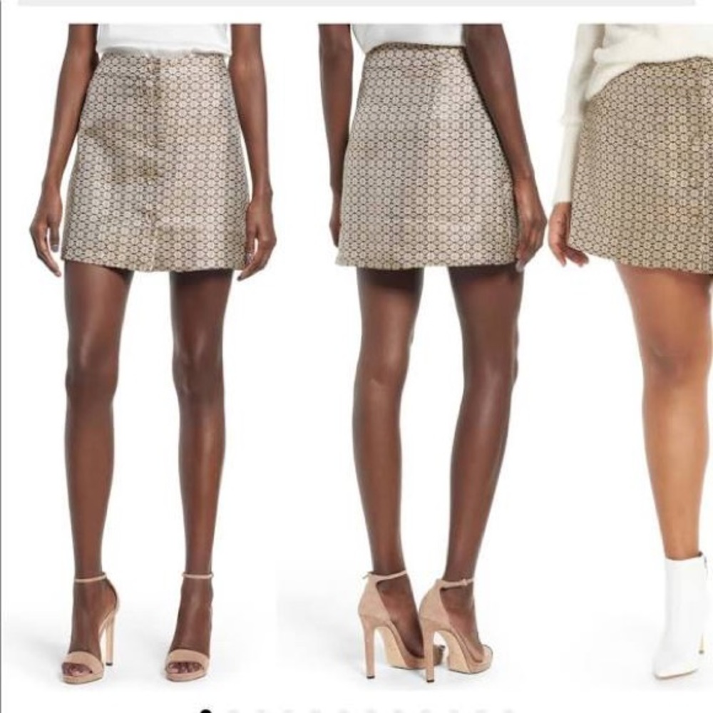 WAYF Nordstrom Pelham Buttonfront Mini Skirt Daisy Foulard Print size S